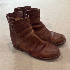 Frye Brown Combat Moto Boots Leather Classic